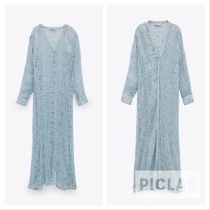 Zara wrinkled effect print dress